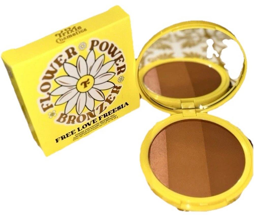 Trixie Cosmetics Flower Power Bronzer/Highlighter Trio Free Love Freesia NEW